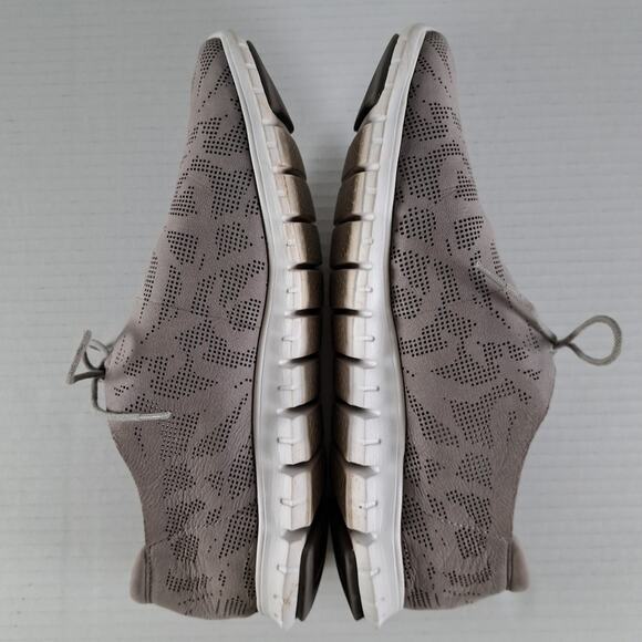 Cole Haan Zerogrand Perforated Shoes Womens 8 Gray Leather Sneakers W03206 - Picture 13 of 14